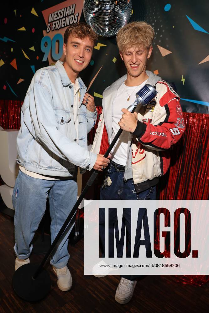 Jonas Wuttke and Theo Carow at the premiere of the first season of Messiah Superstar, Bi Nuu, Berlin, Berlin