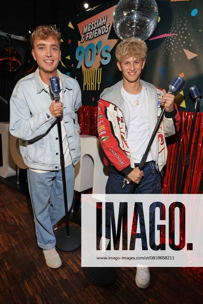 Jonas Wuttke and Theo Carow at the premiere of the first season of Messiah Superstar, Bi Nuu, Berlin, Berlin