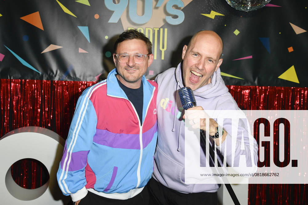Florian Lukas and Oliver Petszokat at the premiere of the series Messiah Superstar SAT 1 and Joyn, from 16 05 2025 in the media library on 15 05 2025 in Berlin Messiah Superstar series premiere in Berlin