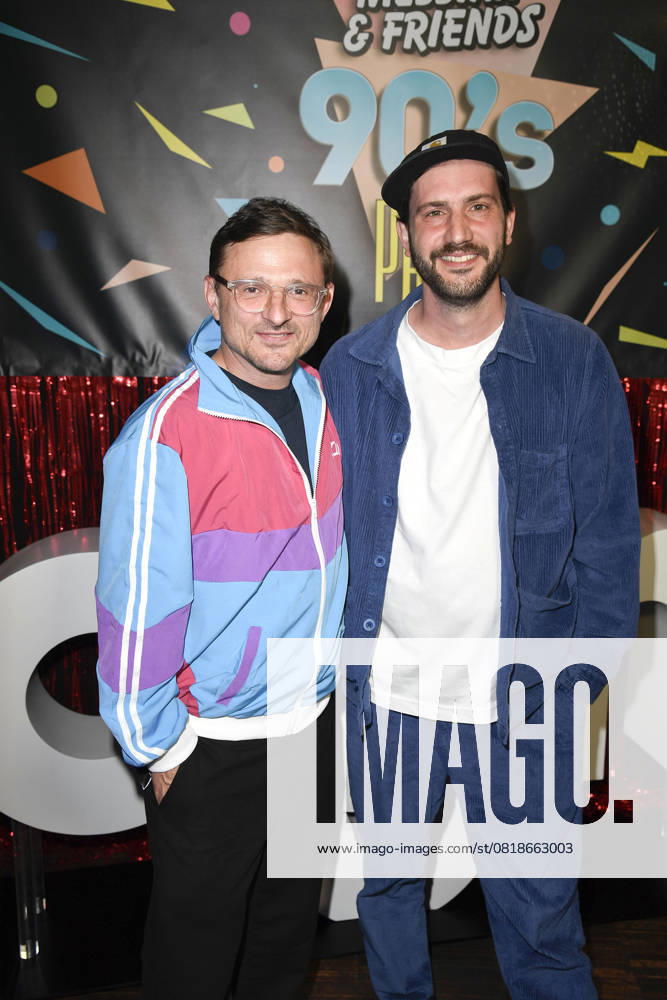 Florian Lukas and Felix Stienz at the premiere of the series Messiah Superstar SAT 1 and Joyn, from 16 05 2025 in the media library on 15 05 2025 in Berlin Messiah Superstar series premiere in Berlin