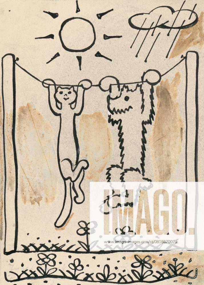 41. Talking about a dog and a cat, around 1928. Additional Info: Illustrations for the book - Josef capek. Talking about a dog and a cat: how they farmed together and about all kinds of other things. Prague : Dr. O. storch-Marien, 1929.