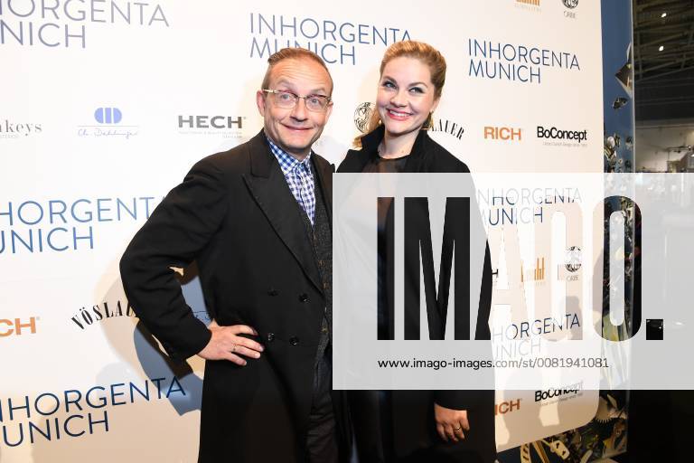 Wigald boning with girlfriend Teresa Tieschky inhorgenta Munich 2018 jewelry show fashion show jewelry fair Messe riem München Munich 16 02 2018