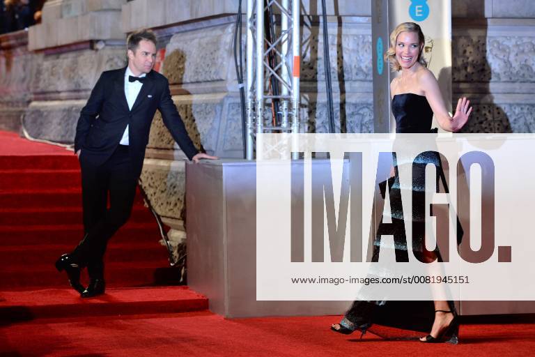 London, London, UK - London, UK. LESLIE BIBB and SAM ROCKWELL arrives on the red carpet for the EE British Academy Film Awards 2018, held at the Royal Albert Hall. London, UK. London UK - ZUMAl94_ 20180218_zaf_l94_028