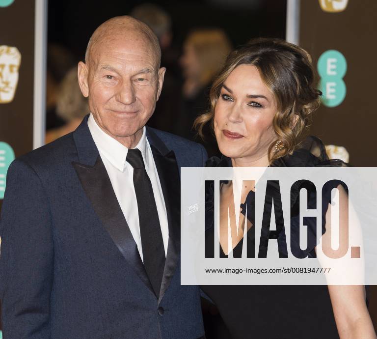 EE British Academy Film Awards (BAFTA) London, UK. Sir Patrick Stewart (L) and Sunny Ozell at the EE British Academy Film Awards (BAFTA) held at Royal Albert Hall on February 18, 2018 in London 18th February 2018. LMK386-S1156-180218