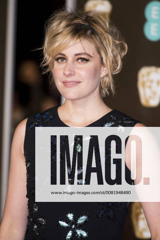 London, London, UK - Greta Gewerwig arrives on the red carpet for the EE British Academy Film Awards 2018, held at the Royal Albert Hall. London UK - ZUMAt138 20180218_zap_t138_057