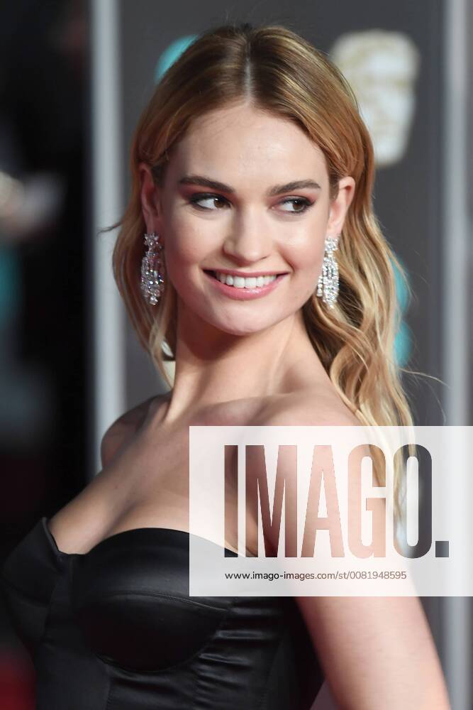 English actress Lily James attends The British Academy Film Awards (BAFTA) at the Royal Albert Hall in London on February 18, 2018. LON20180218273 PAULxTREADWAY