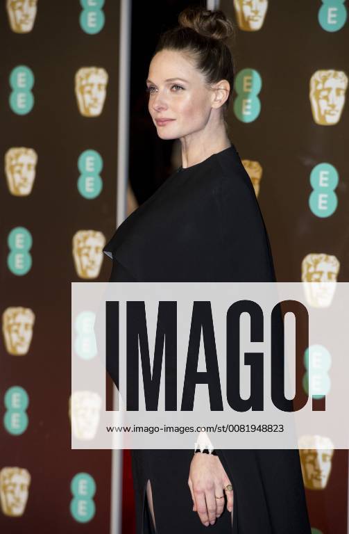 London, London, UK - Pregnant Rebecca Ferguson arrives on the red carpet for the EE British Academy Film Awards 2018, held at the Royal Albert Hall. London UK - ZUMAt138 20180218_zap_t138_068