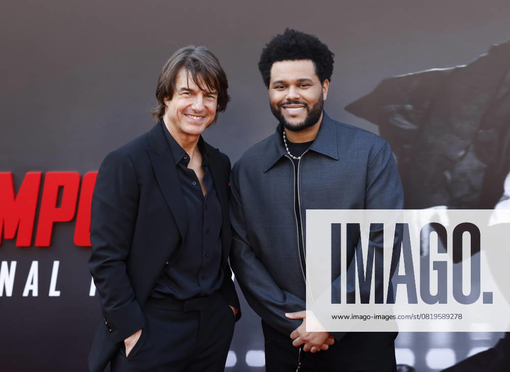 Tom Cruise and The Weeknd arrive on the red carpet at the Mission: Impossible The Final Reckoning New York Premiere at Lincoln Center on Sunday, May 18, 2025 in New York City. NYP20250518110 JOHNxANGELILLO