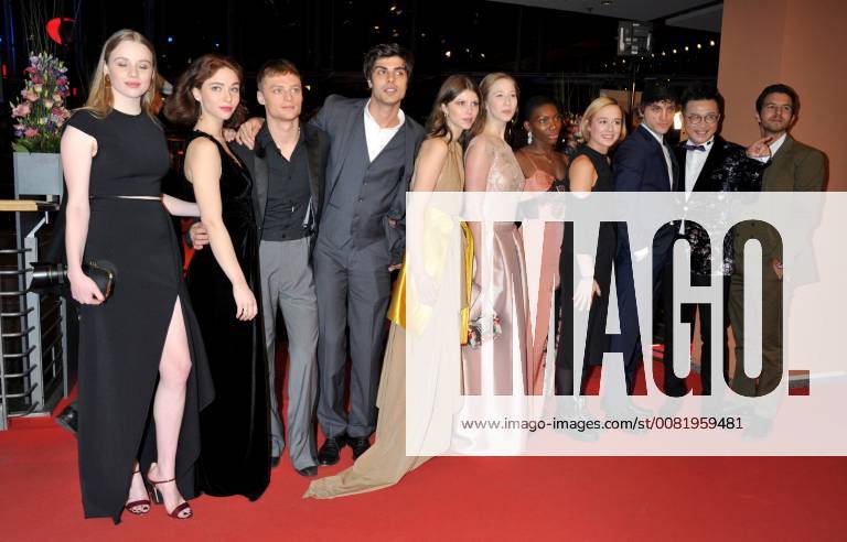 68th Berlin International Film Festival. Festival Internazionale del Cinema di Berlino 2018. Red Carpet film 3 Days in Quiberon . Pictured: Matilda De Angelis con gli altri attori europei nominati