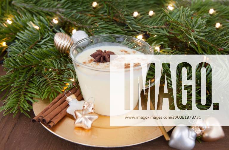 Cup eggnog with cinnamon and anise Christmas homemade egg nog 1079704658