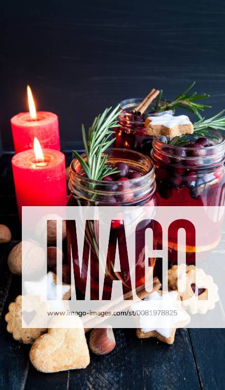 Hot punch with cranberry cinnamon and Rosemary hot mulled wine 1079704719