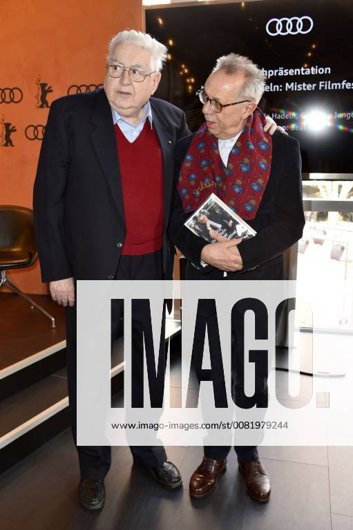 Moritz de Hadeln and Dieter Kosslick in the book presentation of Moritz de Hadeln Mister Film Festival during the Berlinale 2018 in the Berlinale Audi lounge Berlin 21 02 2018 Foto:xN.xKubelkax xFuturexImage