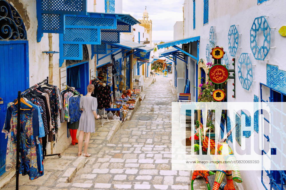 Souk and Shops with Souvenirs and Arts and crafts in the Medina from Sousse, Tunisia
