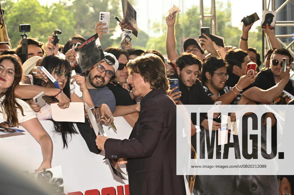 Mission: Impossible - The Final Reckoning Film Premiere Actor Tom Cruise signs autographs for the fans during the red carpet for Mission: Impossible - The Final Reckoning Mexico City film Premiere at Auditorio Nacional. on May 20, 2025 in Mexico City, Mexico. (Photo by Carlos Tischler Eyepix Group)