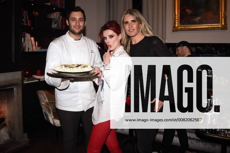 Rome: Hotel Dom in Rome. Bella Thorne. In the picture: The beautiful actress-singer Bella Thorne celebrated for the premiere of her film The Midnight Sun . In the picture is with Tiziana Rocca organizer of the evening and chef Alessio Tagliaferri
