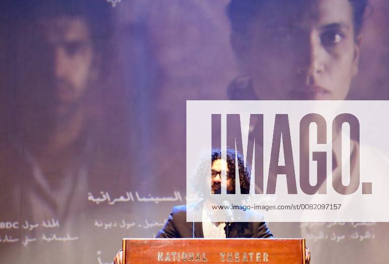 (180301) -- BADHDAD, March 1, 2018 -- Iraqi director Mohammad Darraji speaks during the premiere ceremony of movie Journey in Baghdad, Iraq, on March 1, 2018. The movie tells a story about an Iraqi woman struggling under terrorism and sectarian violence. ) IRAQ-BADHDAD-MOVIE-JOURNEY-PREMIERE KhalilxDawood