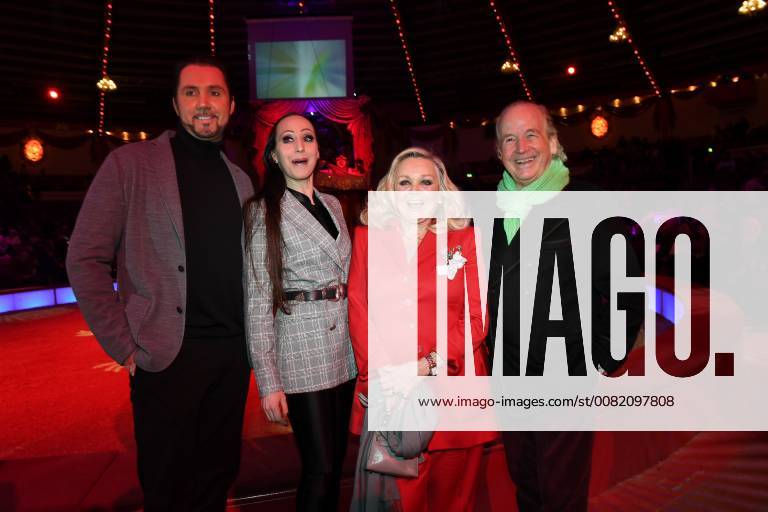 Martin Lacey jr with Jana Lacey Krone and Max Schautzer with his wife Gundel Premiere Circus Krone 3 Winter Program Manege Circus Kronebau Munich 01 03 2018