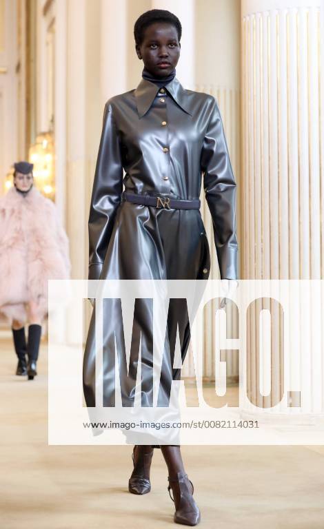 A model takes to the catwalk during the presentation of Nina Ricci s show as part of the Fall-Winter 2018-2019 Paris Fashion Week on March 2, 2018. PAR20180302117 MAYAxVIDON-WHITE