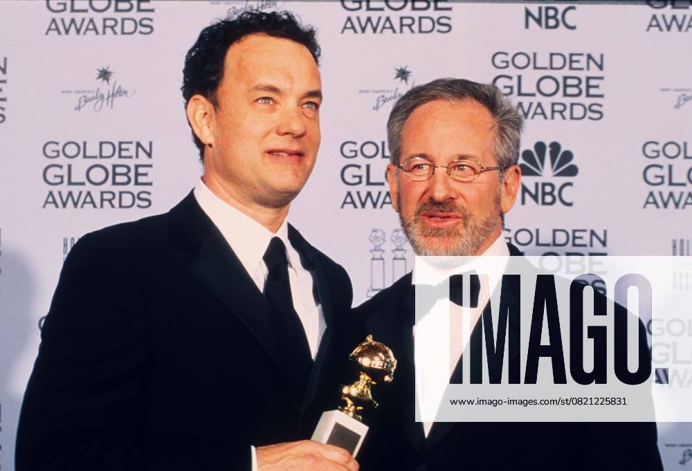 Golden Globe Awards STEVEN SPIELBERG & TOM HANKS Golden Globe Awards Ref: 11420 bow tie, headshot, portrait, beard Supplied by