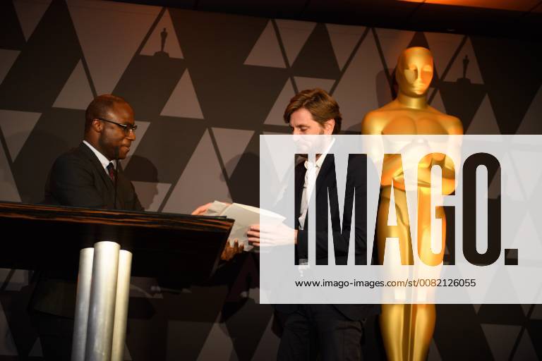 Beverly Hills, California, U.S. - BARRY JENKINS presents the certificate of nomination to Ruben Ostlund, director of the Oscar nominated foreign film The Square (Sweden), at the reception for the Foreign Language Film Award category for the 90th Oscars on Friday. Beverly Hills U.S. - ZUMAz03_ 20180302_shf_z03_229