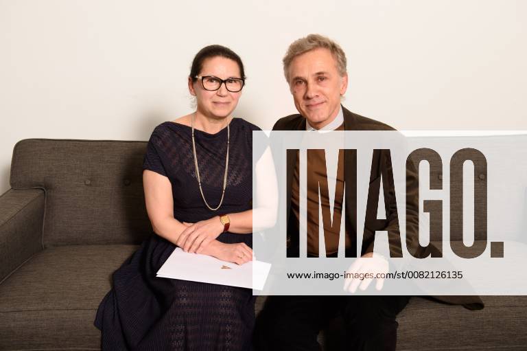 Beverly Hills, California, U.S. - ILDIKO ENYEDI director of the Oscar nominated foreign film On Body and Soul (Hungary), with presenter CHRISTOPH WALTZ at the reception for the Foreign Language Film Award category for the 90th Oscars on Friday. Beverly Hills U.S. - ZUMAz03_ 20180302_shf_z03_197