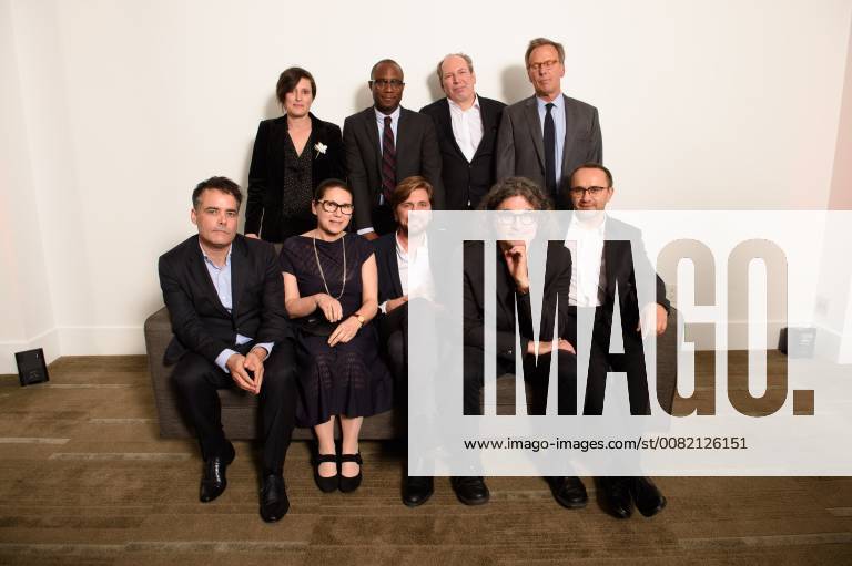 Beverly Hills, California, U.S. - Front row: Sebastian Lelio, director of the Oscar nominated foreign film A Fantastic Woman; Ildiko Enyedi director of the Oscar nominated foreign film On Body and Soul (Hungary); Ruben Ostlund, director of the Oscar nominated foreign film The Square (Sweden); Ziad Doueiri, director of the Oscar nominated foreign film The Insult (Lebanon); and Andrey Zvyagintsev, director of the Oscar nominated foreign film Loveless (Russia); Back row: Presenter Rachel Morrison; Presenter Barry Jenkins, presenter Hans Zimmer, and Academy governor Marchk Johnson at the reception for the Foreign Language Film Award category for the 90th Oscars on Friday. Beverly Hills U.S. - ZUMAz03_ 20180302_shf_z03_207