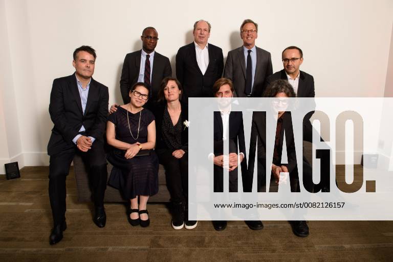 Beverly Hills, California, U.S. - Front row: Sebastian Lelio, director of the Oscar nominated foreign film A Fantastic Woman; Ildiko Enyedi director of the Oscar nominated foreign film On Body and Soul (Hungary); presenter Rachel Morrison; Ruben Ostlund, director of the Oscar nominated foreign film The Square (Sweden); Ziad Doueiri, director of the Oscar nominated foreign film The Insult (Lebanon); Back row: Presenter Barry Jenkins, presenter Hans Zimmer, Academy governor Marchk Johnson and Andrey Zvyagintsev, director of the Oscar nominated foreign film Loveless (Russia) at the reception for the Foreign Language Film Award category for the 90th Oscars on Friday. Beverly Hills U.S. - ZUMAz03_ 20180302_shf_z03_205