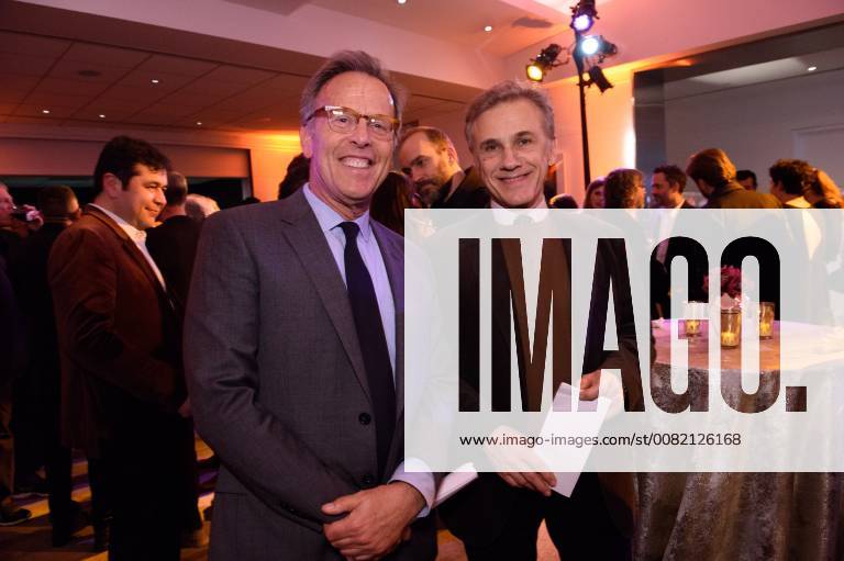 Beverly Hills, California, U.S. - Academy governor MARK JOHNSON and presenter CHRISTOPH WALTZ at the reception for the Foreign Language Film Award category for the 90th Oscars on Friday. Beverly Hills U.S. - ZUMAz03_ 20180302_shf_z03_189