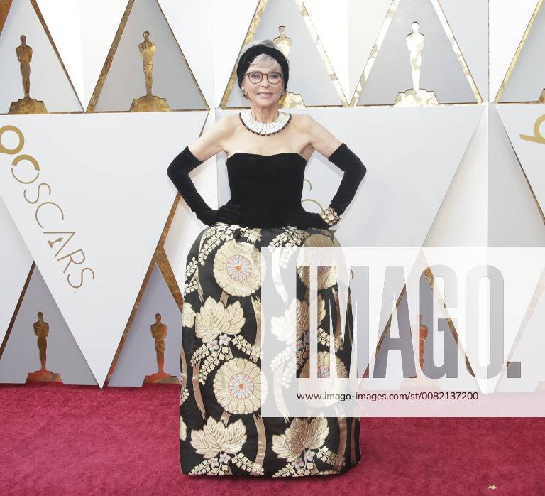 Rita Moreno arrives on the red carpet for the 90th annual Academy Awards at the Dolby Theatre in the Hollywood section of Los Angeles on March 4, 2018. LAP20180304049 JOHNxANGELILLO