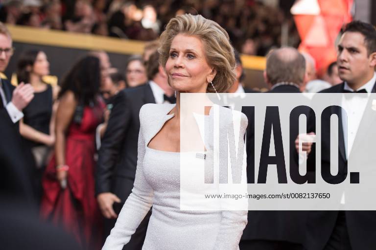 Jane Fonda arrives on the red carpet of The 90th Oscars® at the Dolby® Theatre in Hollywood, CA on Sunday
