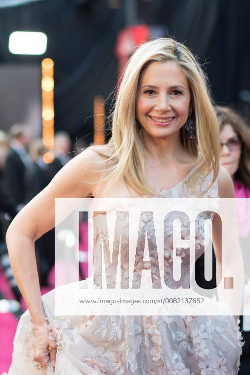 Mira Sorvino arrives on the red carpet of The 90th OscarsÂ® at the DolbyÂ® Theatre in Hollywood, CA on Sunday