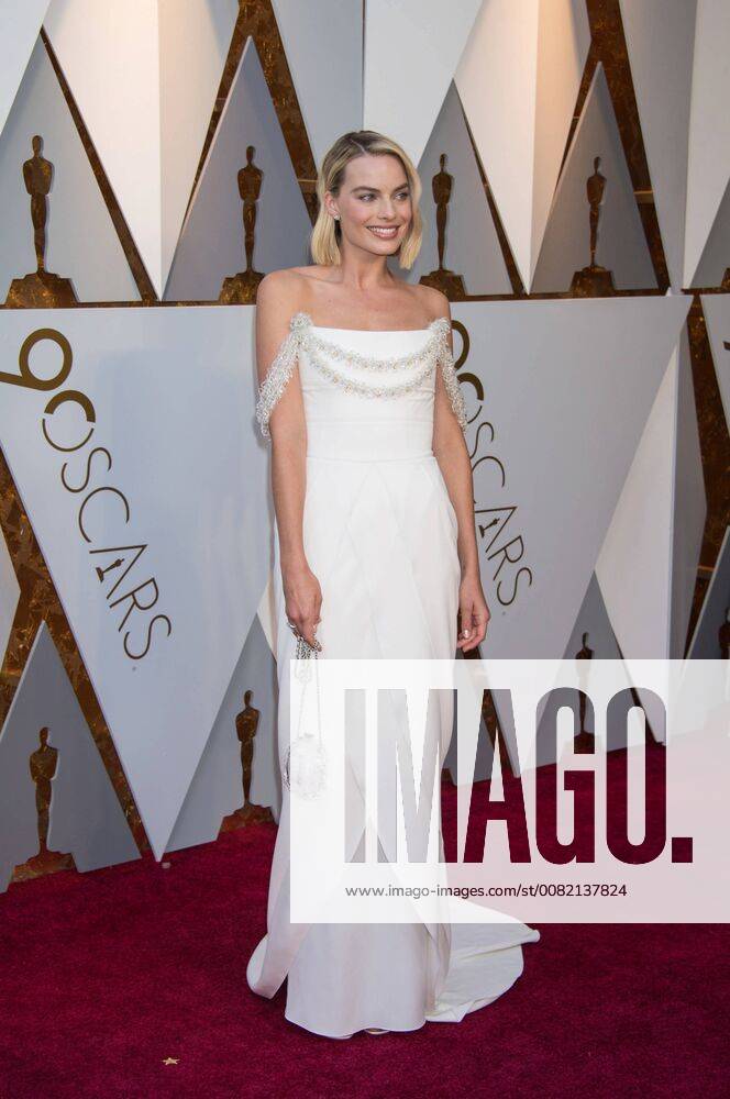 Oscar nominee for Best Actress, Margot Robbie arrives on the red carpet of The 90th Oscars® at the Dolby® Theatre in Hollywood, CA on Sunday