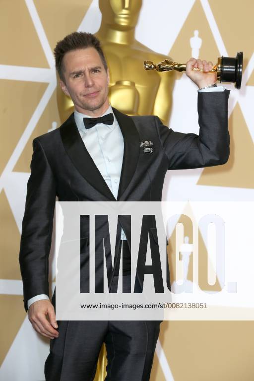 American actor Sam Rockwell wins the Oscar for an Actor In A Supporting Role for Three Billboards Outside Ebbing, Missouri during the 90th Annual Academy Awards (Oscars) at Hollywood & Highland Centre in California. MARCH 4th 2018 © Trevor Adams MTXx18423