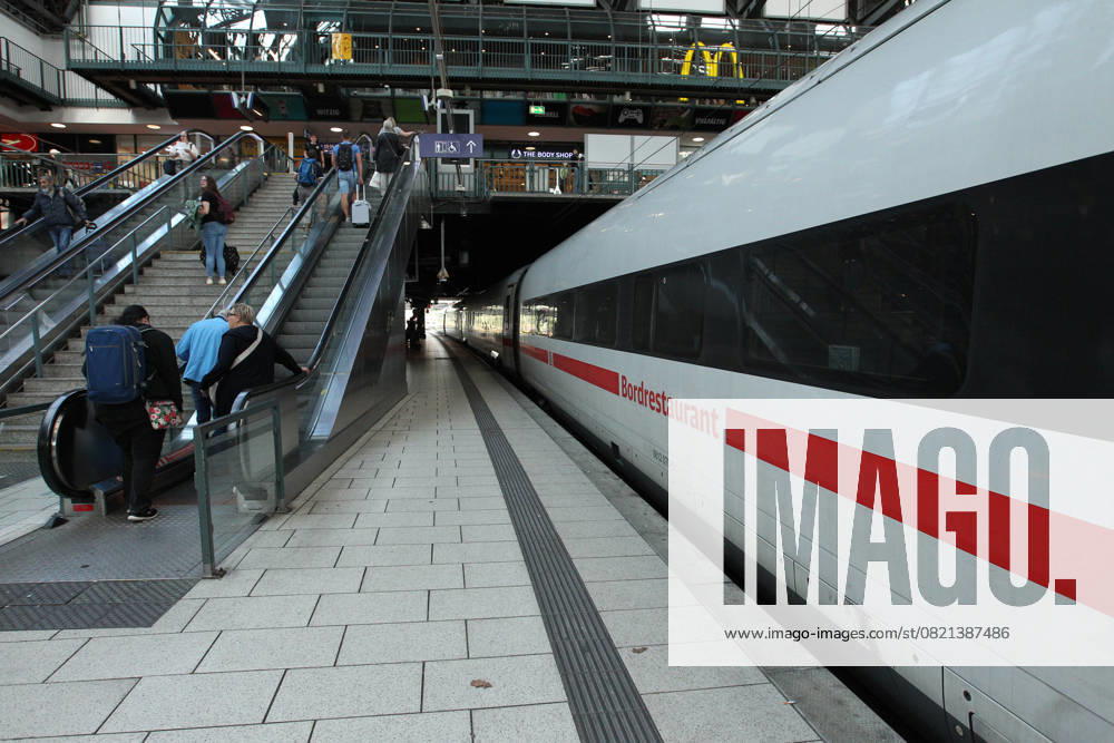On-board restaurant in a Deutsche Bahn Intercity Express on track 11 at Hamburg Central Station St Georg Hamburg