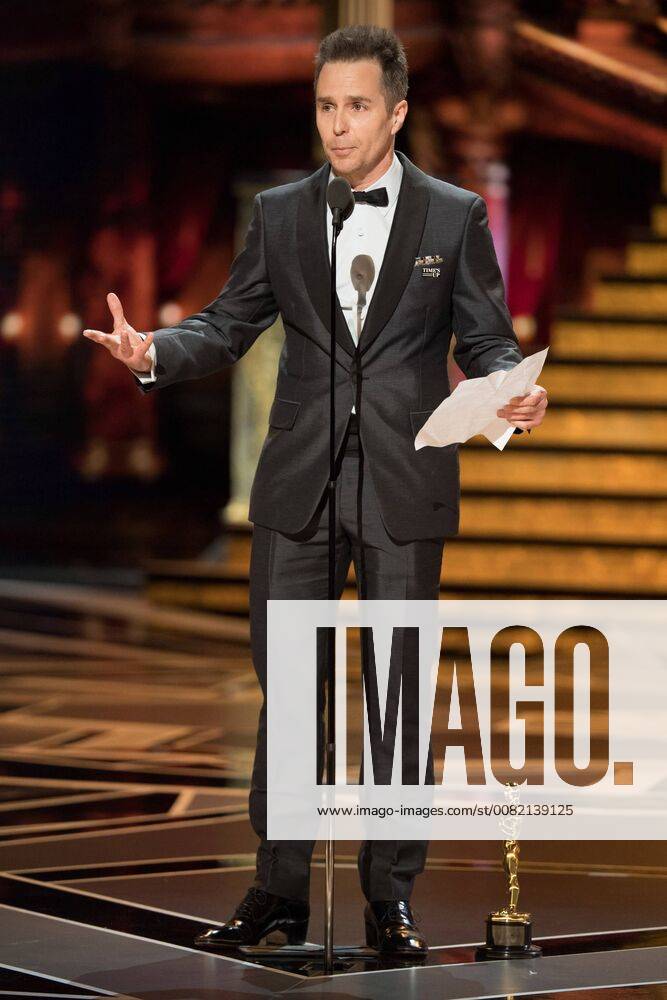 Sam Rockwell accepts the Oscar for Performance by an actor in a supporting role, for his role in Three Billboards Outside Ebbing, Missouri during the live ABC Telecast of The 90th Oscars® at the Dolby® Theatre in Hollywood, CA on Sunday