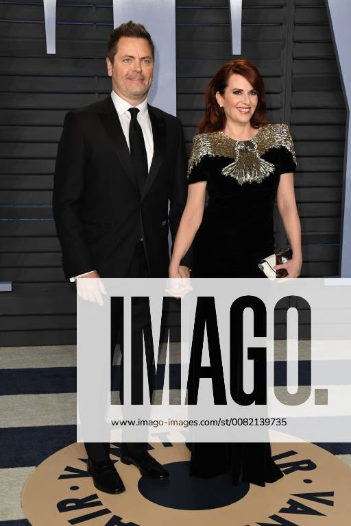 Los Angeles, CA, U.S. - 04 March 2018 - Los Angeles, California - Nick Offerman, Megan Mullally. 2018 Vanity Fair Oscar Party following the 90th Academy Awards held at the Wallis Annenberg Center for the Performing Arts. Photo Credit: AdMedia Los Angeles U.S. - ZUMAa123 20180304_zaa_a123_462