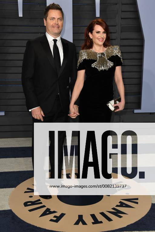 Los Angeles, CA, U.S. - 04 March 2018 - Los Angeles, California - Nick Offerman, Megan Mullally. 2018 Vanity Fair Oscar Party following the 90th Academy Awards held at the Wallis Annenberg Center for the Performing Arts. Photo Credit: AdMedia Los Angeles U.S. - ZUMAa123 20180304_zaa_a123_464