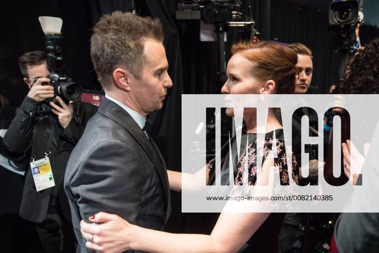Sam Rockwell and guest backstage during the live ABC Telecast of The 90th Oscars® at the Dolby® Theatre in Hollywood, CA on Sunday