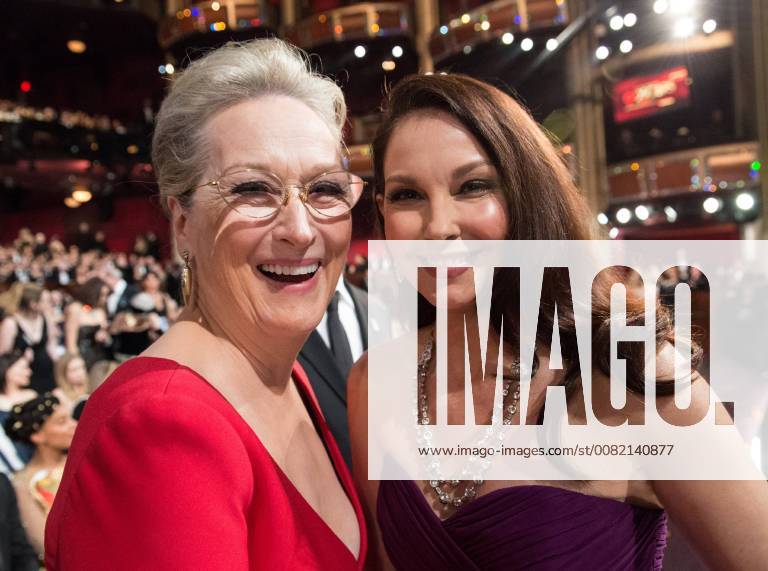 Meryl Streep and Ashley Judd attend the live ABC Telecast of The 90th OscarsÂ® at the DolbyÂ® Theatre in Hollywood, CA on Sunday
