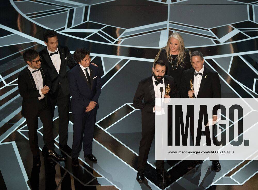 Adrian Molina, Darla K. Anderson and Lee Unkrich accept the Oscar for Best animated feature film of the year, for outstanding work on Coco during the live ABC Telecast of The 90th OscarsÂ® at the DolbyÂ® Theatre in Hollywood, CA on Sunday