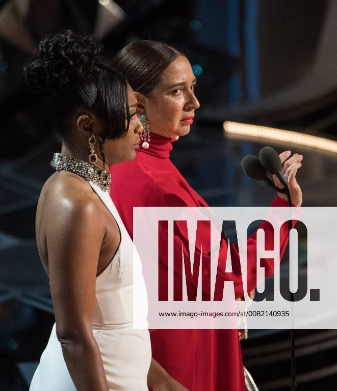 Tiffany Haddish and Maya Rudolph present during the live ABC Telecast of The 90th Oscars® at the Dolby® Theatre in Hollywood, CA on Sunday