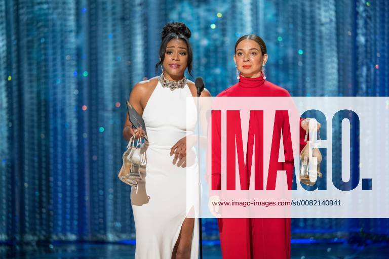 Tiffany Haddish and Maya Rudolph present during the live ABC Telecast of The 90th Oscars® at the Dolby® Theatre in Hollywood, CA on Sunday