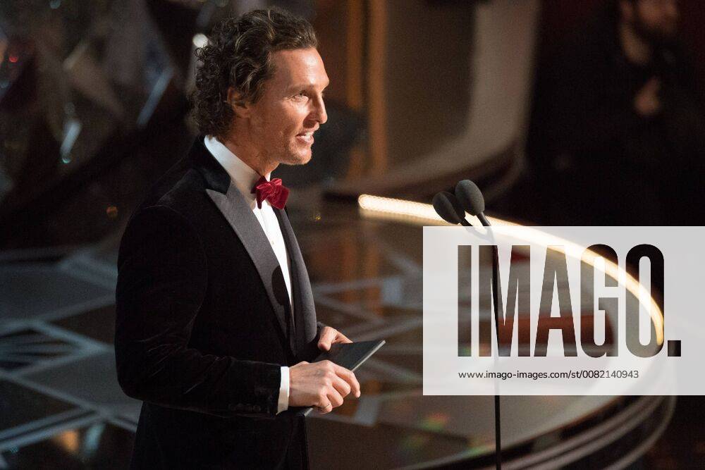 Matthew McConaughey present the Oscar for achievement in film editing during the live ABC Telecast of The 90th OscarsÂ® at the DolbyÂ® Theatre in Hollywood, CA on Sunday