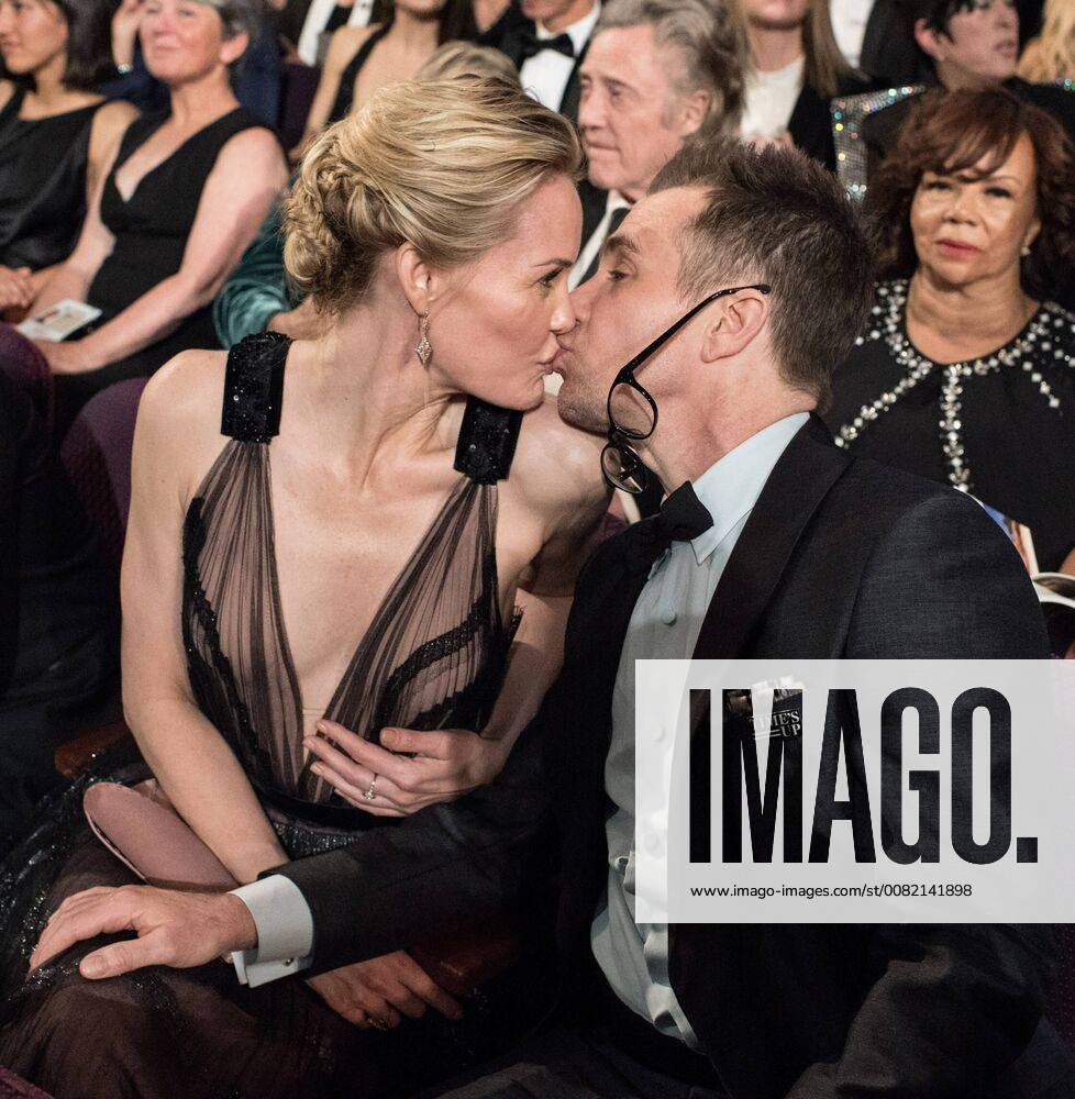 Oscar winner for performance by an Actor in a Supporting Role, Sam Rockwell and Leslie Bibb, at the 90th Oscars® at the Dolby® Theatre in Hollywood, CA on Sunday