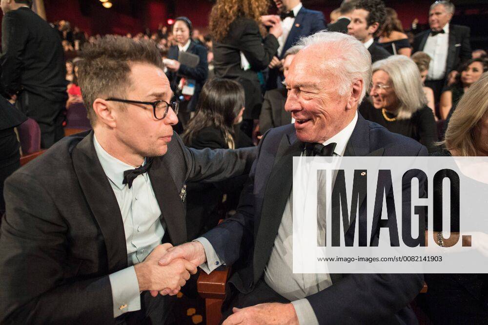 The Oscar winner for performance by an actor in a supporting role for work on Three Billboards Outside Ebbing, Missouri, Sam Rockwell shakes the hand of Oscar nominee Christopher Plummer during the live ABC Telecast of The 90th OscarsÂ® at the DolbyÂ® Theatre in Hollywood, CA on Sunday