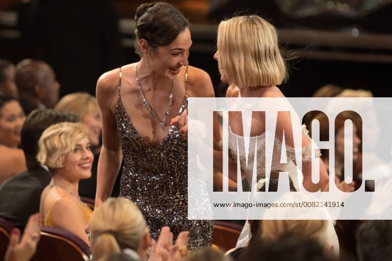 Gal Gadot and Margot Robbie during the live ABC Telecast of The 90th OscarsÂ® at the DolbyÂ® Theatre in Hollywood, CA on Sunday
