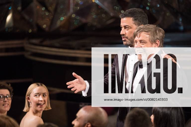 Jimmy Kimmel and Mark Hammill during the live ABC Telecast of The 90th OscarsÂ® at the DolbyÂ® Theatre in Hollywood, CA on Sunday