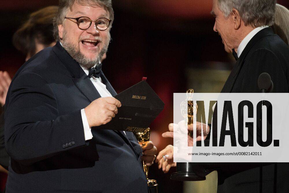 Guillermo del Toro and J. Miles Dale accept the Oscar for Best motion picture of the year for work on The Shape of Water during the live ABC Telecast of The 90th Oscars® at the Dolby® Theatre in Hollywood, CA on Sunday