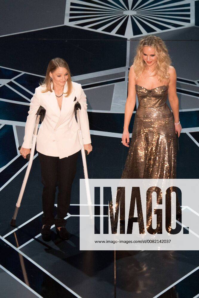 Jodi Foster and Jennifer Lawrence present the Oscar for best actress in a leading role during the live ABC Telecast of the 90th Oscars® at the Dolby® Theatre in Hollywood, CA on Sunday