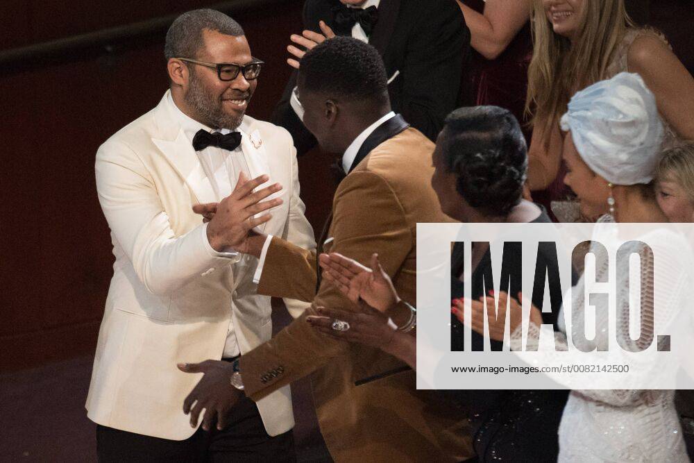 Jordan Peele receives the Oscar for Best Original Screenplay for work on Get Out during the live ABC Telecast of The 90th Oscars® at the Dolby® Theatre in Hollywood, CA on Sunday